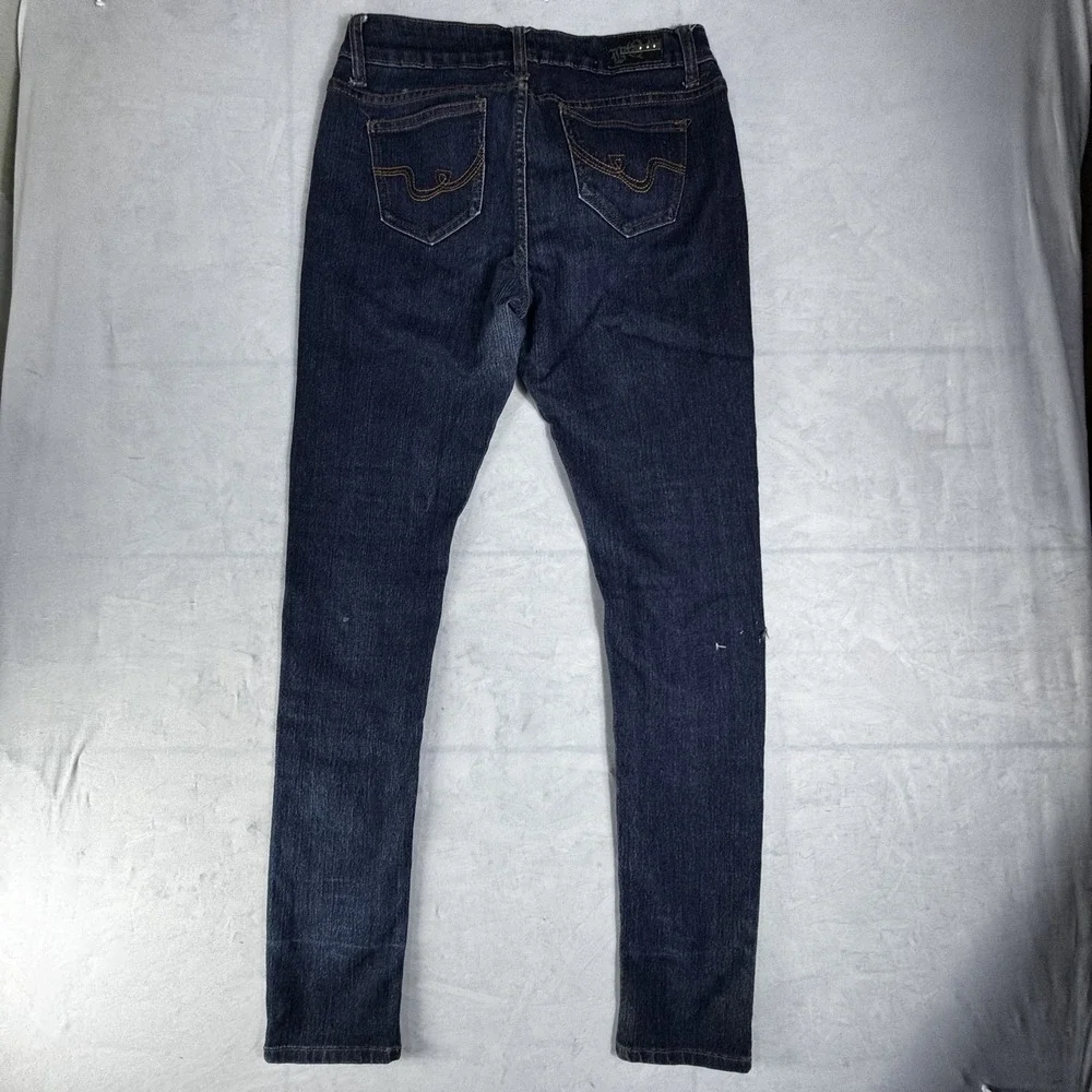 BQB‎ Womens Skinny Jeans Blue Dark Wash Denim Stretch 5-Pocket Slim Fit Size 7